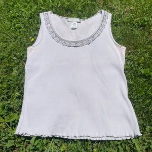 Pale blue ruffle tank